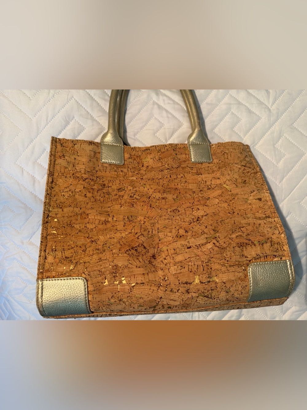 Tory Burch Cork Tote with Gold Metallic Trim - Picture 7 of 12